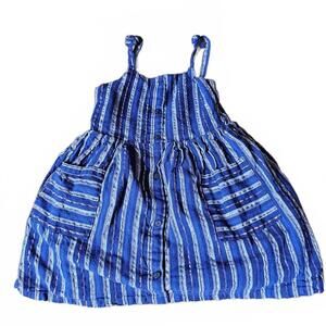 Cat & Jack Blue Striped Girls Dress Size 5T